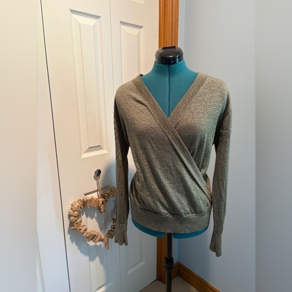 J. Crew Merino Wool Metallic Olive Sweater - Picture 5 of 9